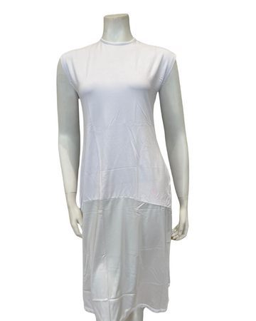 Slimit SLM2616C 43" White/White Sleeveless Shell Slip Adjustable Neck myselflingerie.com